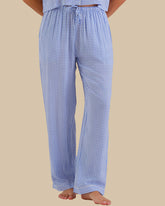 WOMEN'S SHORT SLEEVE PAJAMA SET BLUE CHECK-LSI / S